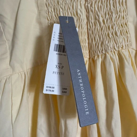 Anthropologie Butter Yellow Smocked Dress - Picture 2 of 5